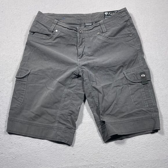 KÜHL Patina Dye Cargo Short Womens Size 8 Gray 9″ Inseam Gorp‎ Outdoors - Picture 1 of 11